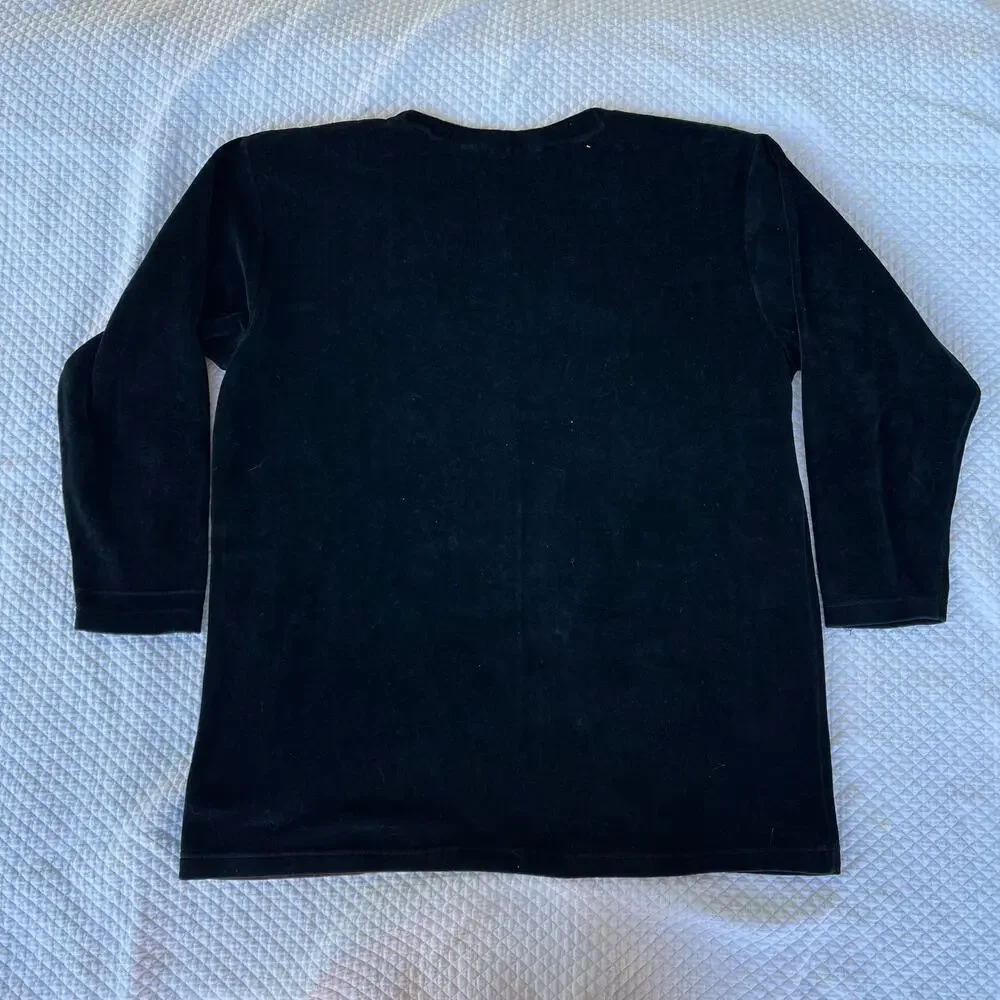 Vintage 90s Gloria Vanderbilt Signature Label Velour Colorblock Shirt Size XL